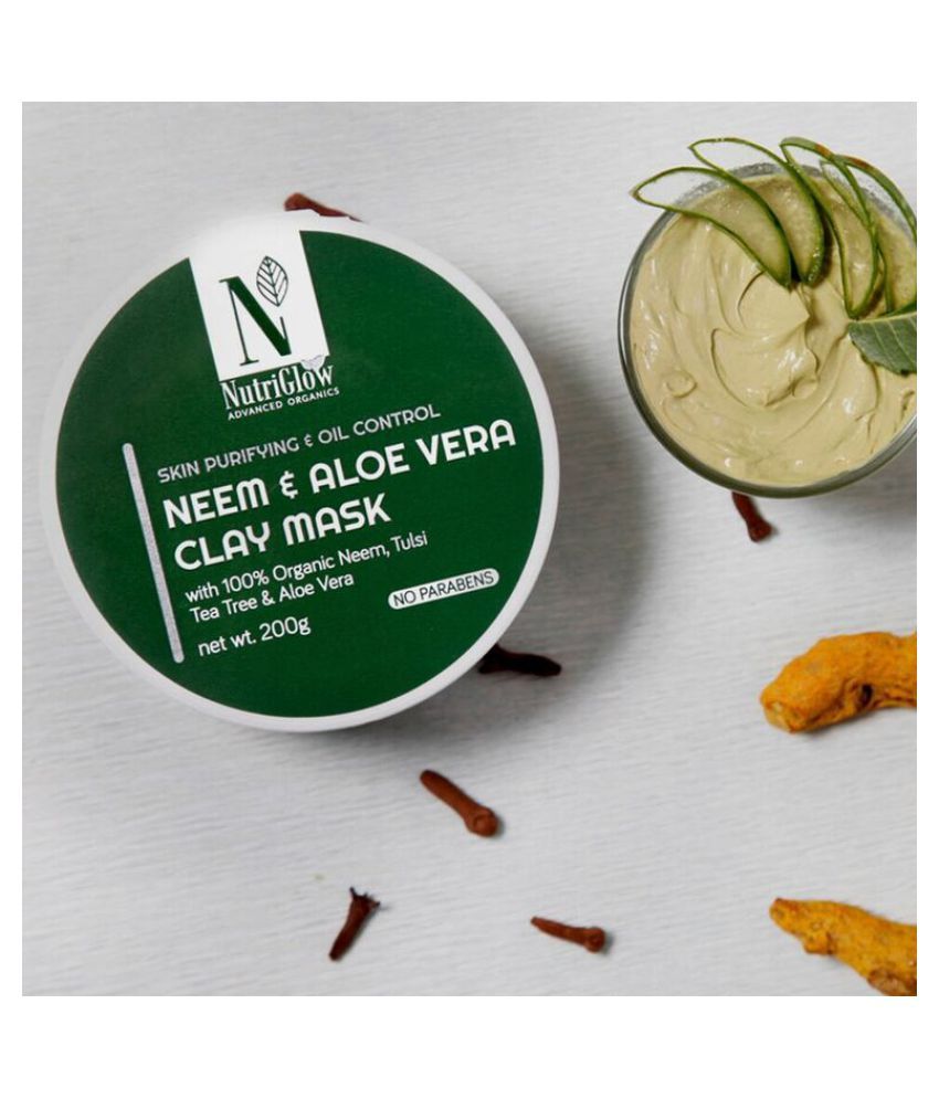 Nutriglow Advance Organics Neem & Aloe Vera Clay Mask Face Mask Masks 200 gm Buy Nutriglow