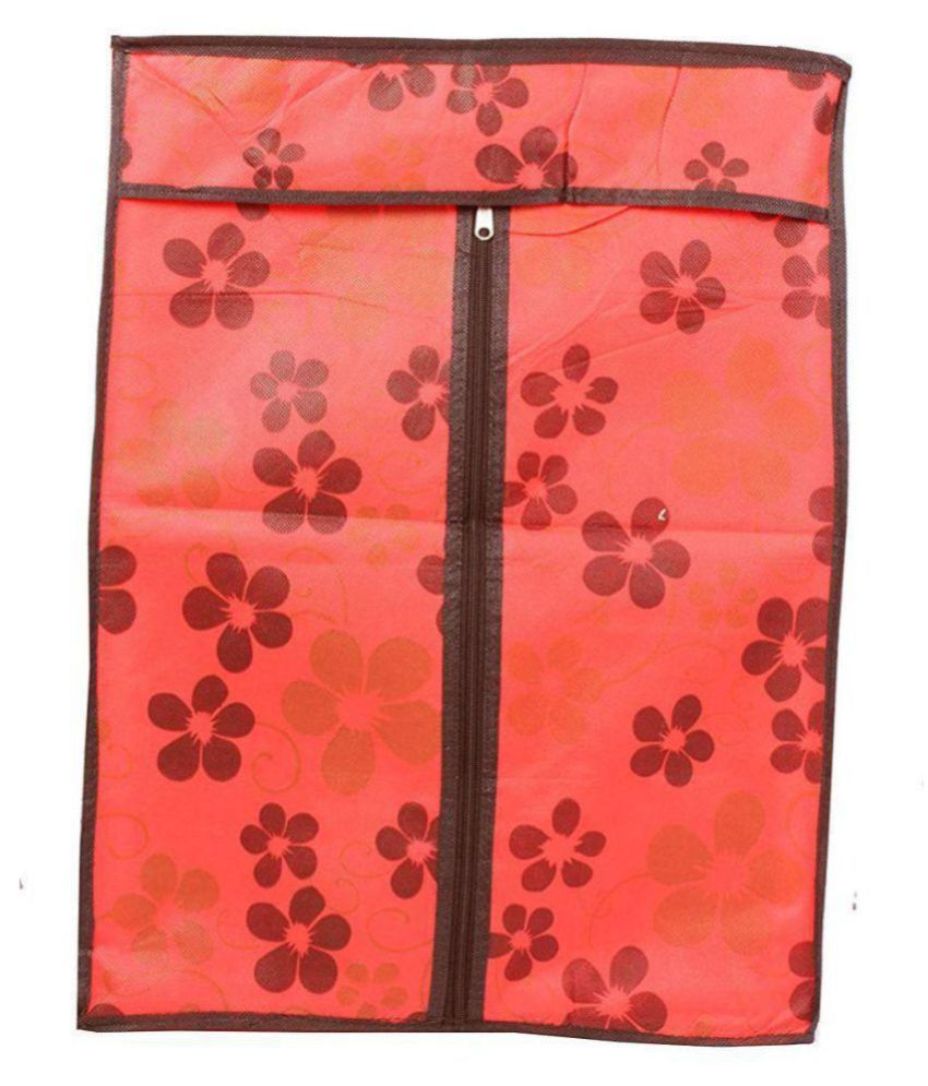     			PrettyKrafts Folding Multipurpose Rack/Mini Wardrobe with Floral Print Cover & Plastic Shelves for Kitchen/Books/Living Room, Extra Side Pockets