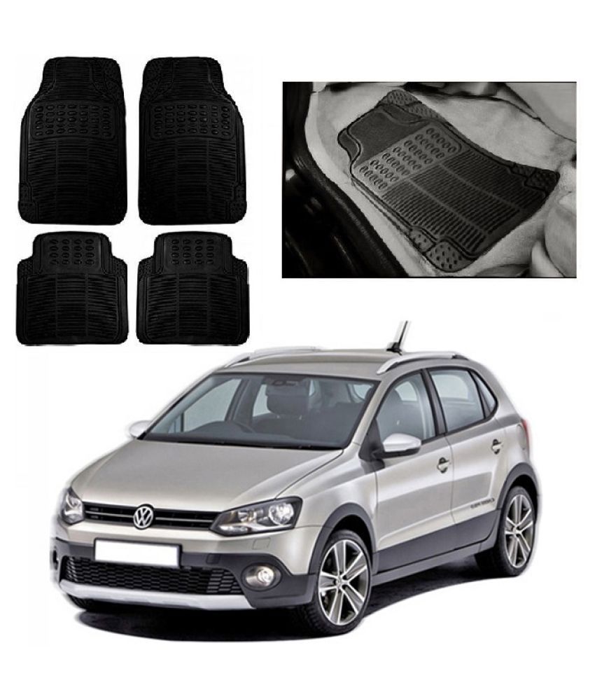 Autovea Premium Rubber Car Floor/Foot Mats Black Volkswagen Polo Type