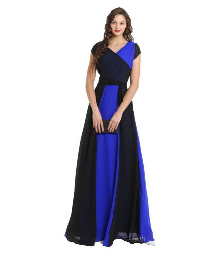 blue georgette dress