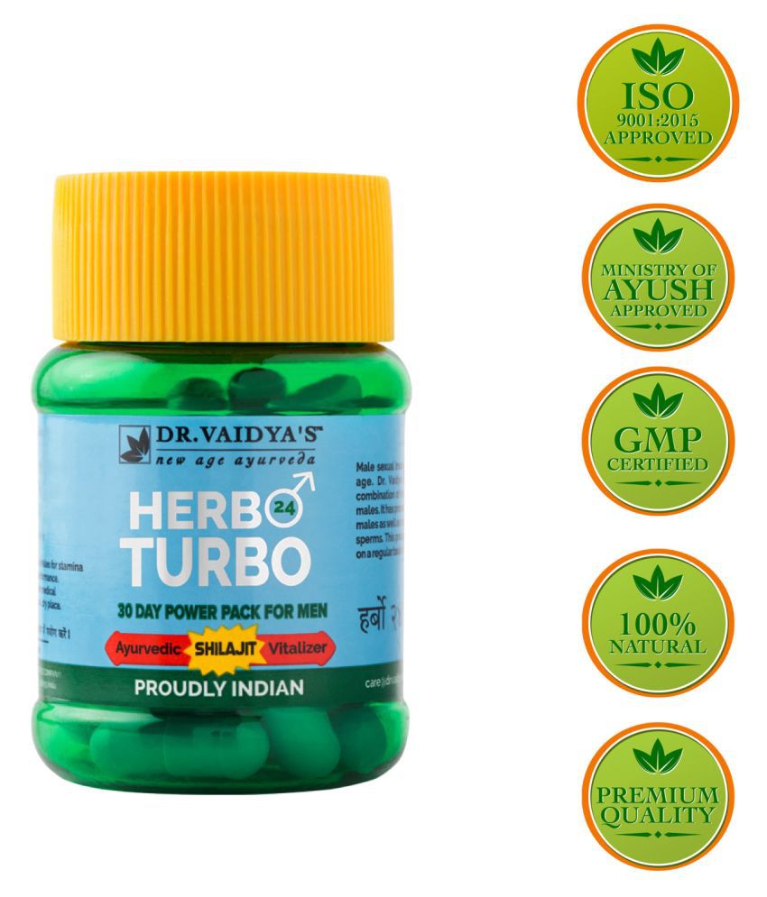     			Dr. Vaidya's Herbo24Turbo Capsules Ayurvedic Shilajit Vitalizer 30 Day Power Pack for Men Pack of 1