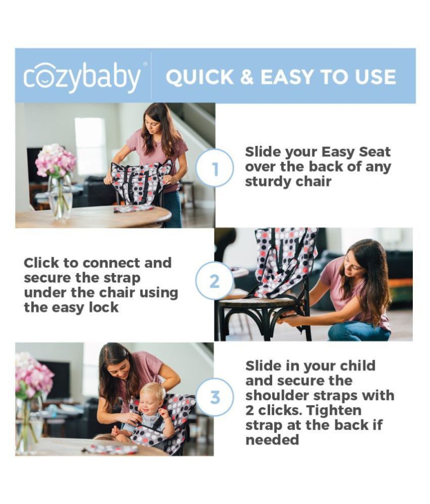 Cozy Cover Easy Seat Portable High Chair Black/Green Buy Cozy Cover