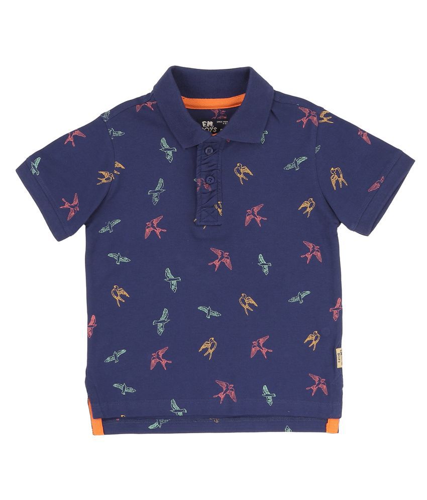 Boys Bird Print Slim Fit Polo Shirt - Buy Boys Bird Print Slim Fit Polo ...