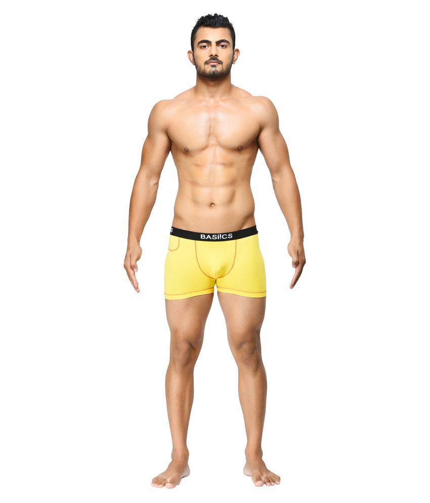     			La Intimo Pack of 1 Cotton Trunk For Men's ( Yellow )