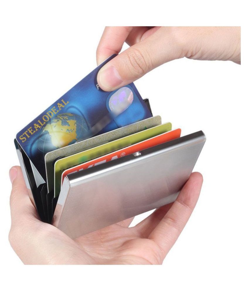 Premium Quality Silver Stainless Steel RFID Blocking ATM Debit Credit ...