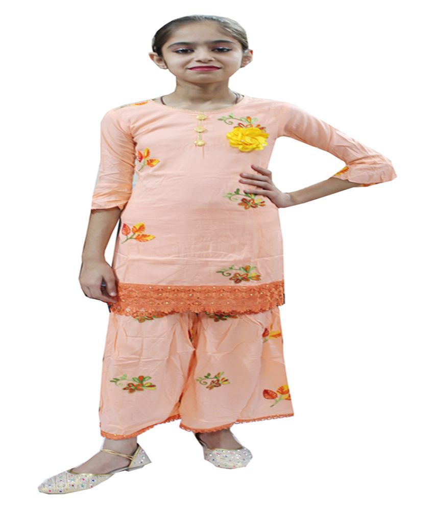 Azad Dyeing Sharara Suit Dress For Kids Girl With Embroidery Work - Buy  Azad Dyeing Sharara Suit Dress For Kids Girl With Embroidery Work Online at  Low Price - Snapdeal