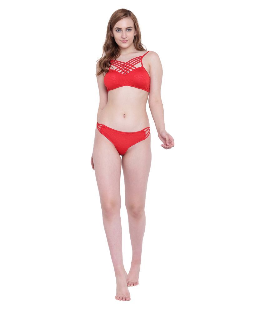     			La Intimo Polyester Minimizer Bra - Red