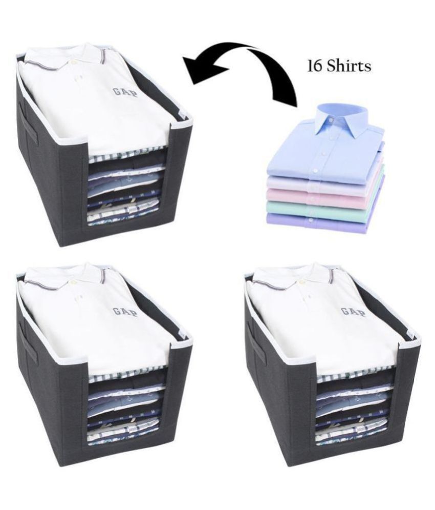     			PrettyKrafts Shirt Stacker Set of 3- Closet Organizer - Shirts and Clothing Organizer