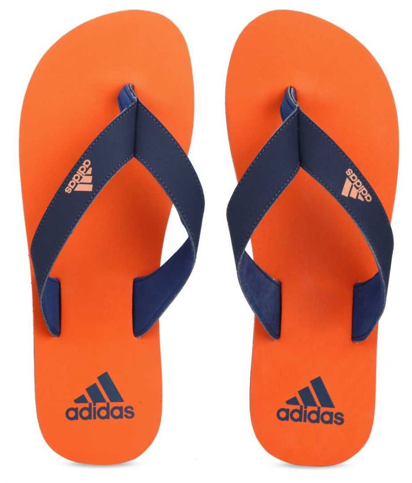 adidas orange flip flops