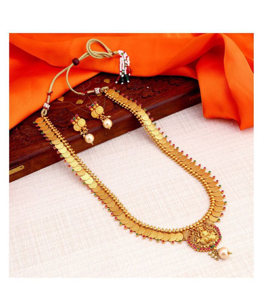     			Sukkhi Alloy Golden Long Haram Contemporary/Fashion 18kt Gold Plated Necklaces Set