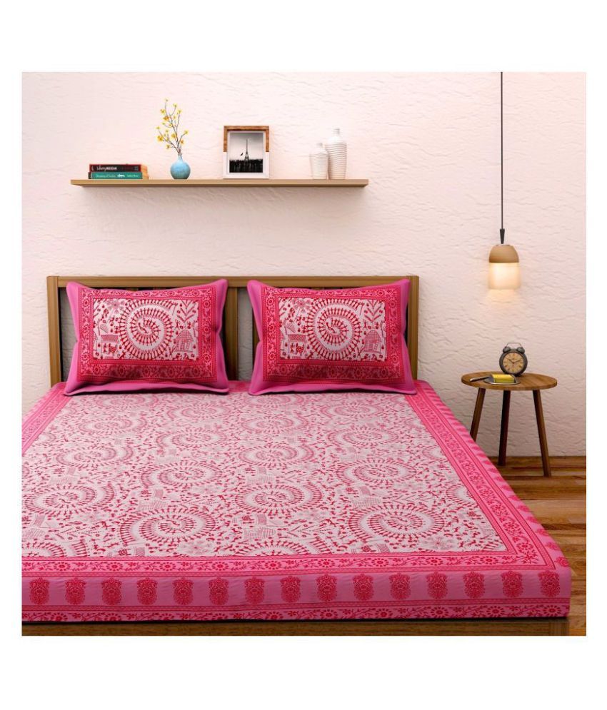 Bed Zone Cotton Double Bedsheet with 2 Pillow Covers Buy Bed Zone