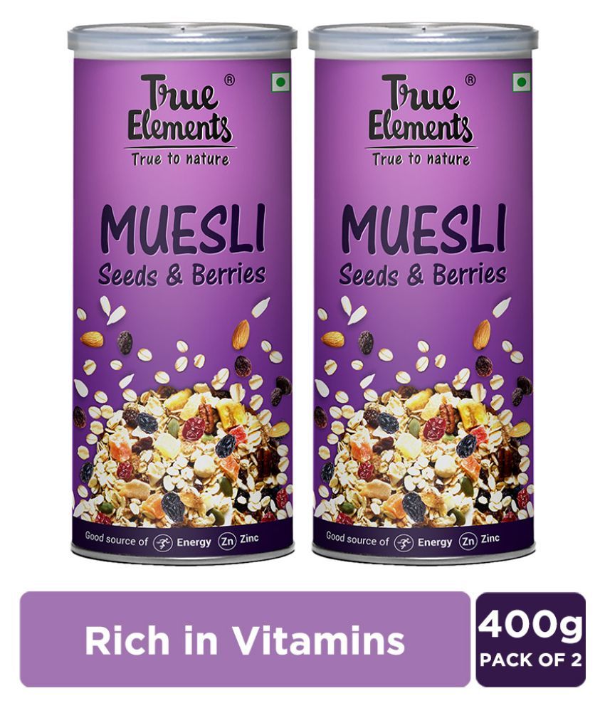 True Elements Seeds and Berries Muesli 400 gm Pack of 2 Buy True