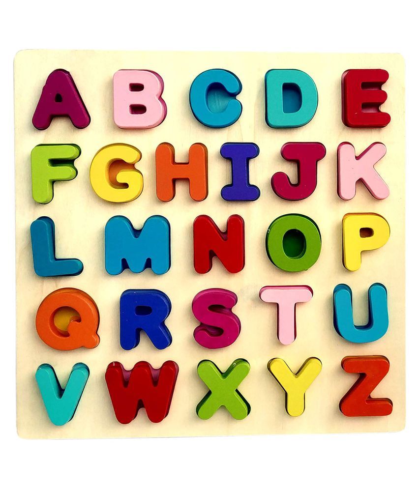 Webby Wooden Capital Alphabets Letters Learning Educational Tray Toy ...