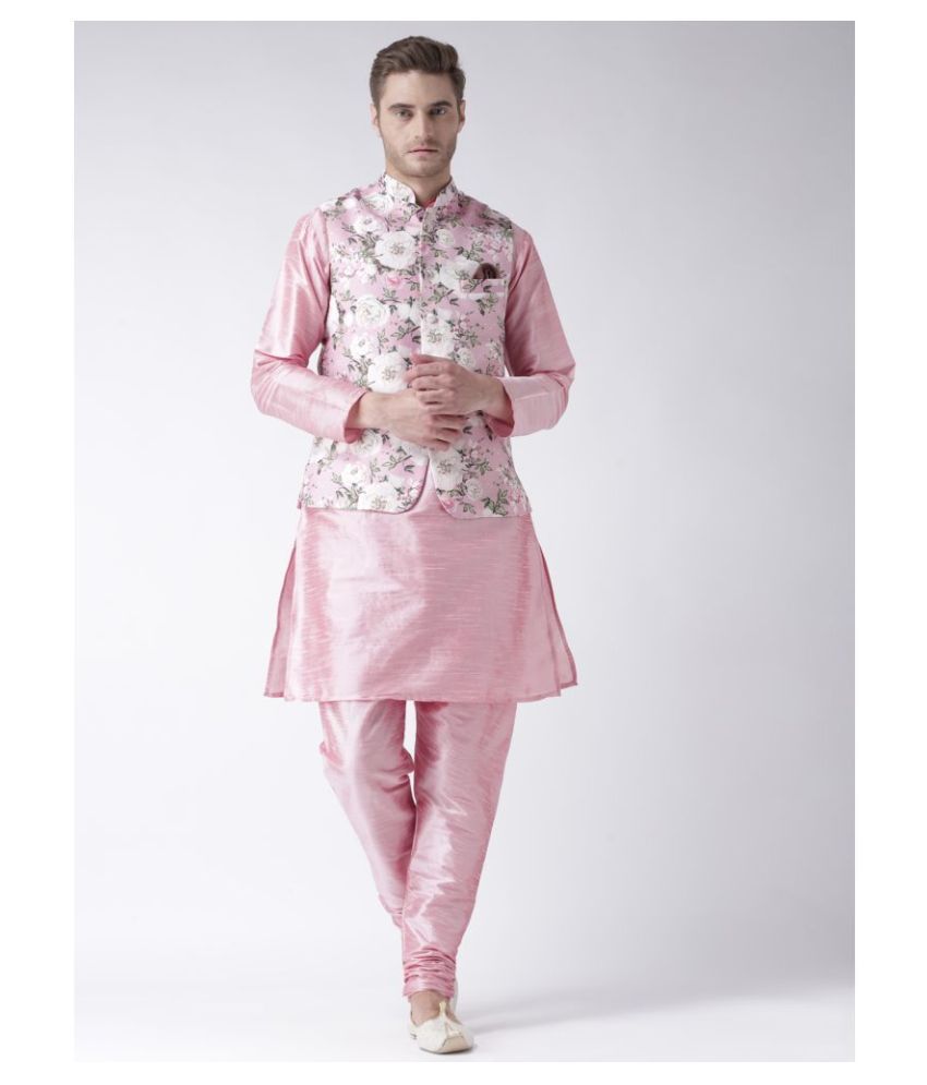 Hangup Multi Silk Blend Kurta Pyjama Set - Buy Hangup Multi Silk Blend