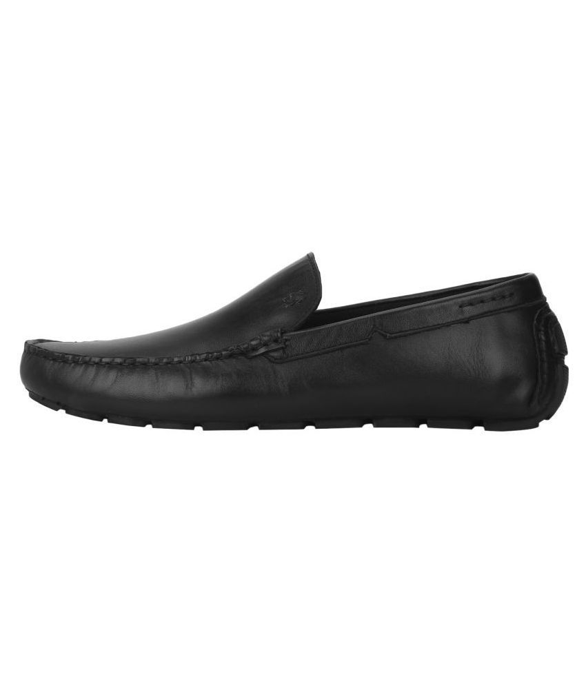 black and red loafers
