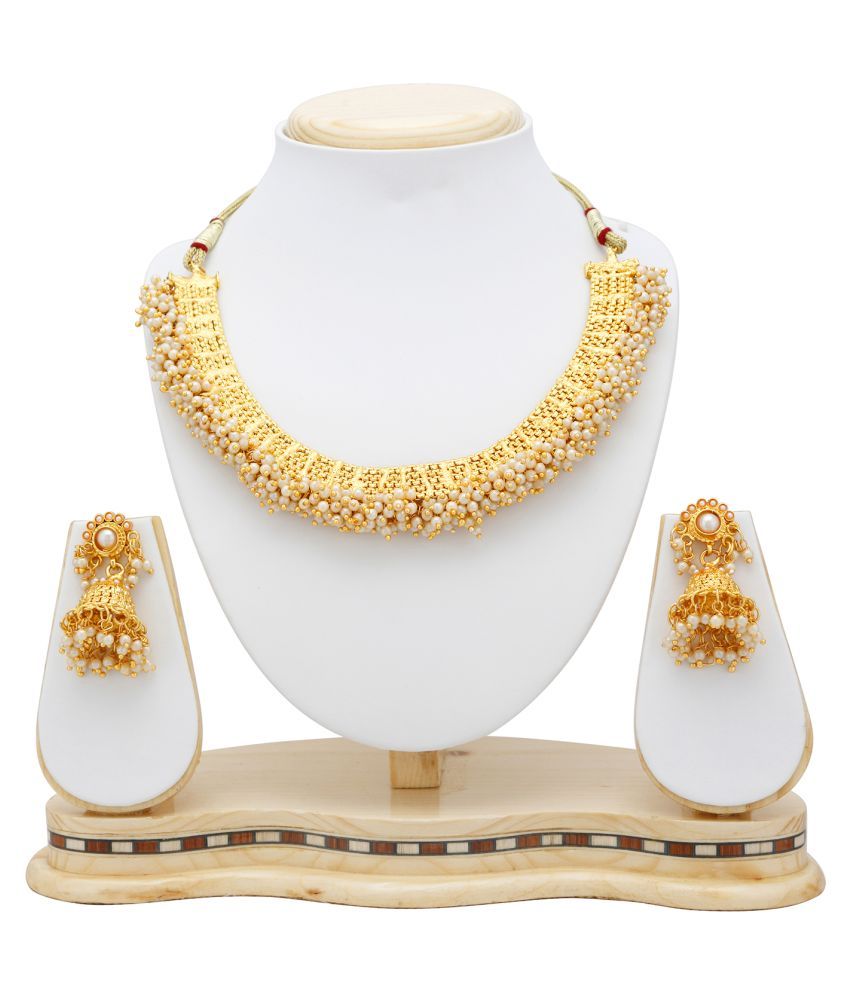 Sukkhi Alloy Golden Choker Traditional 18kt Gold Plated Necklaces Set