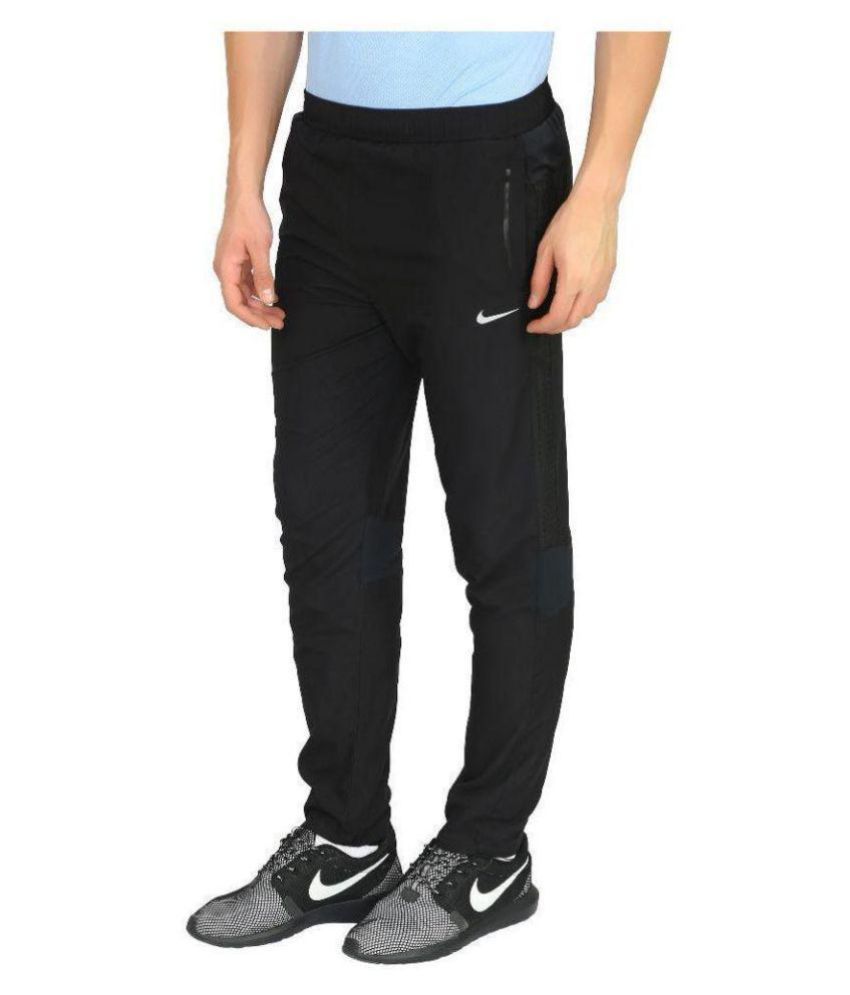 nike black polyester track pants