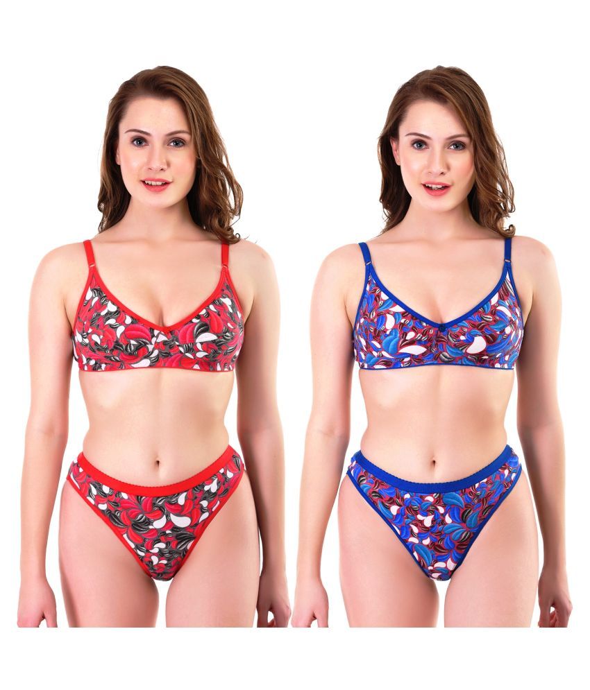     			TCG Multi Color Cotton Bra & Panty Set