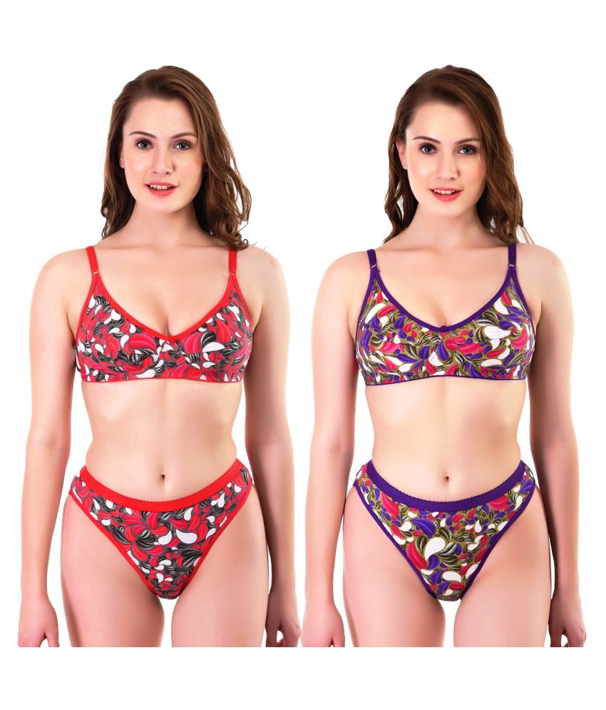     			TCG Multi Color Cotton Bra & Panty Set