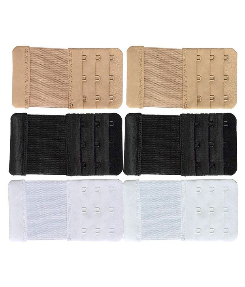Bra Extenders Elastic Bra Hook Extension 3 Rows 2/3/4 Hook  For Women Black 2 Skin Color 2 Hooks