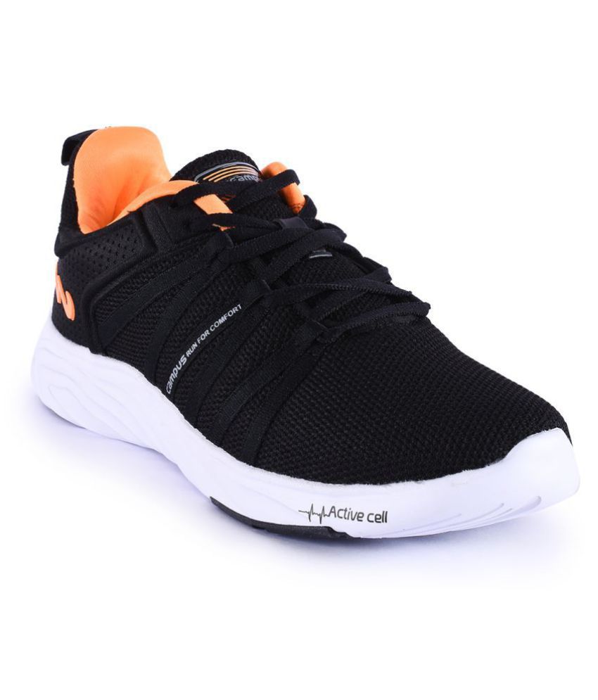     			Campus WYNK Black Running Shoes