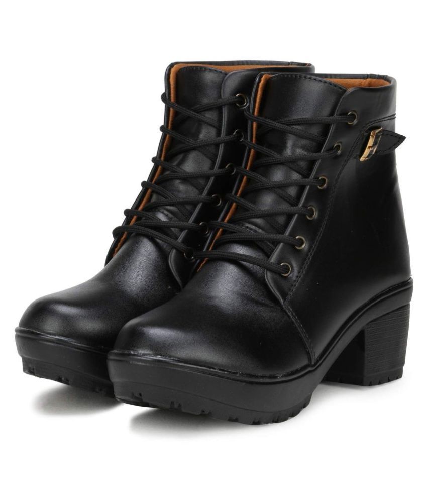 black ankle length shoes