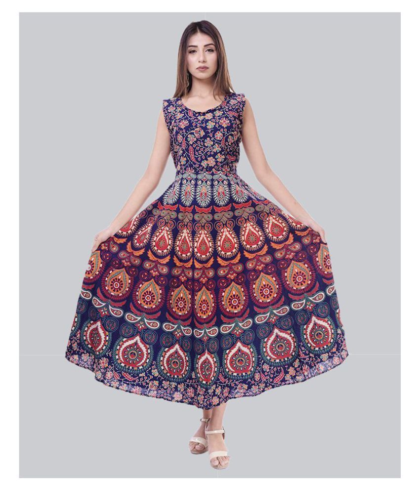     			Rangun Cotton Multi Color A- line Dress