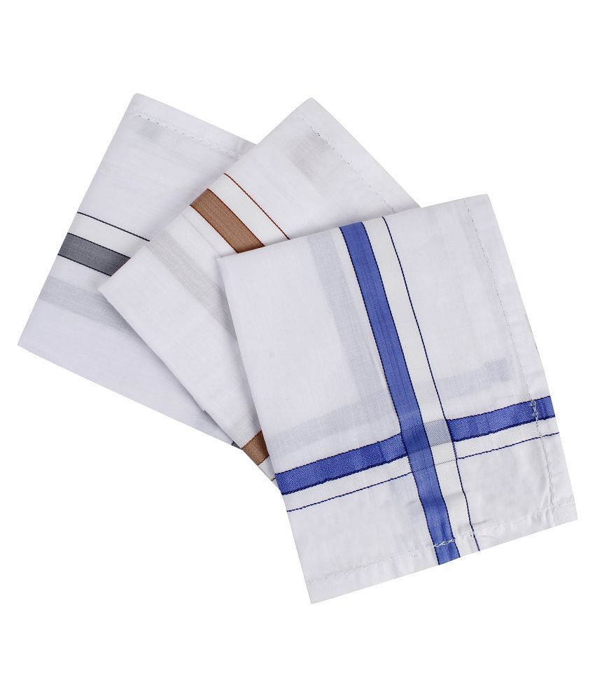 SIDEWOK White Pure Cotton Premium Luxury Handkerchief For Men 12 Pack