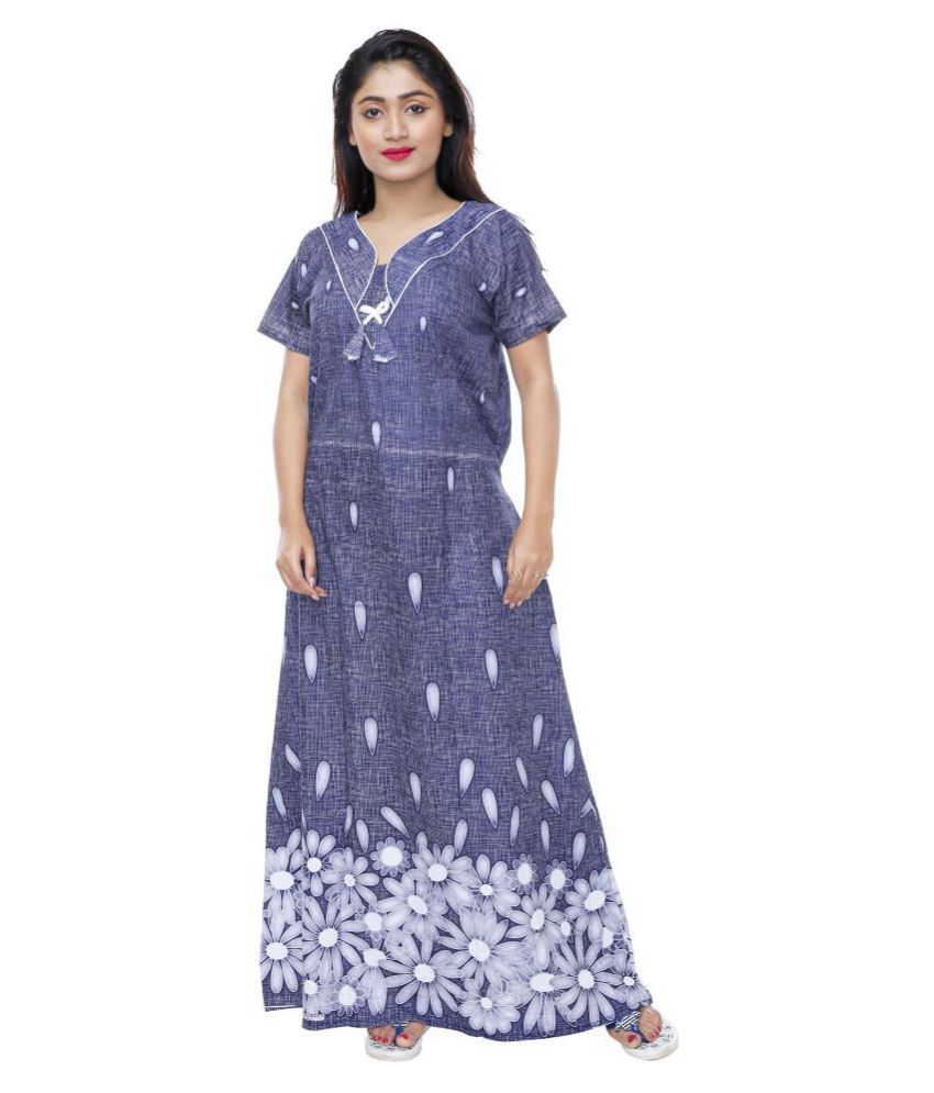     			just trendy Cotton Nighty & Night Gowns - Navy