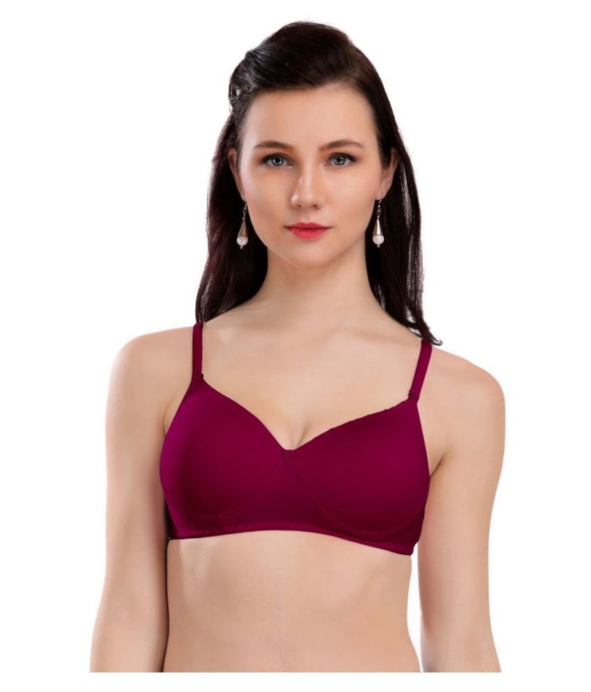     			Eve's Beauty Cotton T-Shirt Bra - Purple