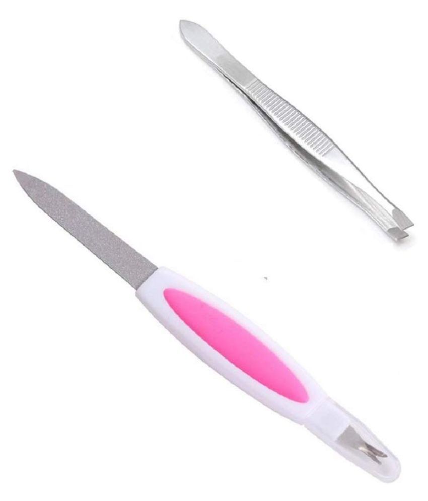 CartKing Nail Filer & Cuticle Cutter(Trimmer) + Tweezer Combo For Women