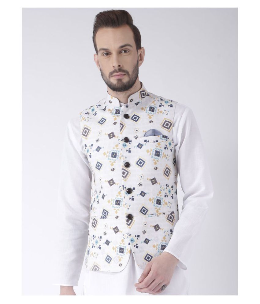     			Hangup Multi Cotton Blend Nehru Jacket