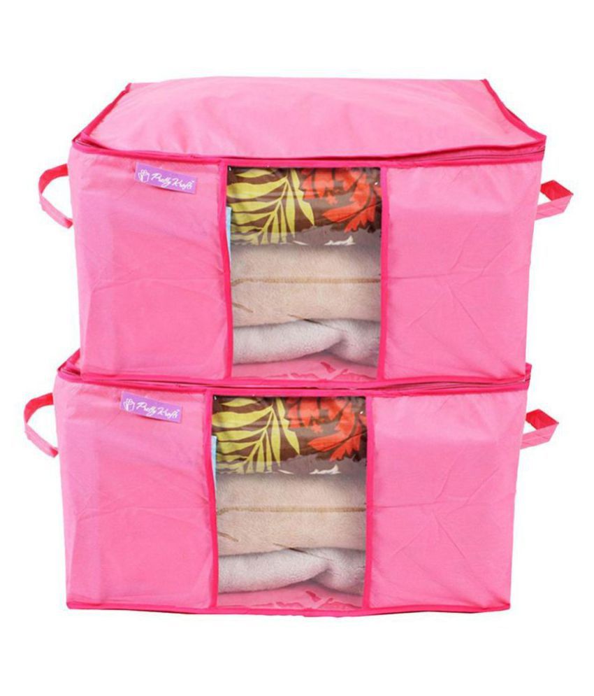     			Prettykrafts Underbed Storage Bag, Storage Organizer, Blanket Cover with Side Handles (Set of 2 pcs)