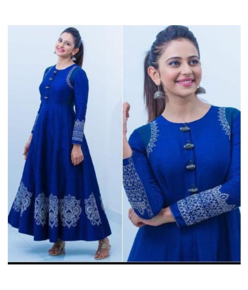 blue frock kurti