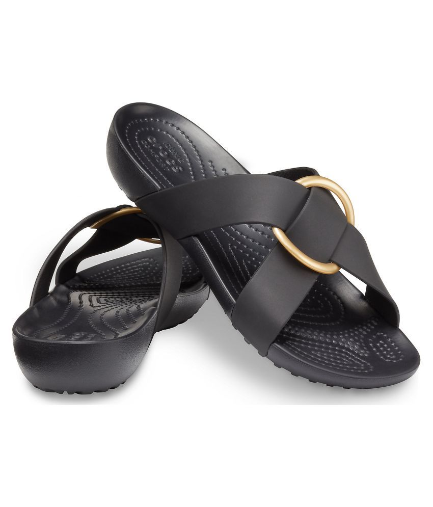 crocs slides black