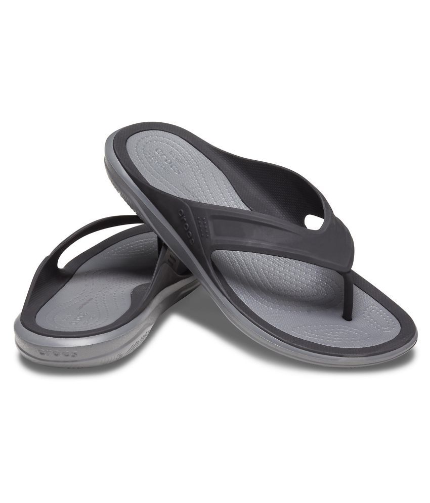 Crocs Relaxed Fit Black Thong Flip Flop Price in India- Buy Crocs ...