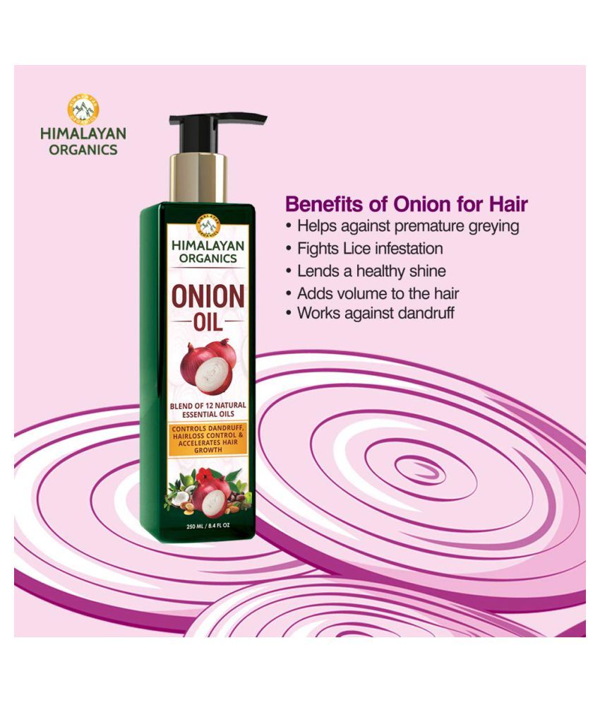 Himalayan Organics Onion Hair Oil - Controls Hair Fall - Promotes Hair ...