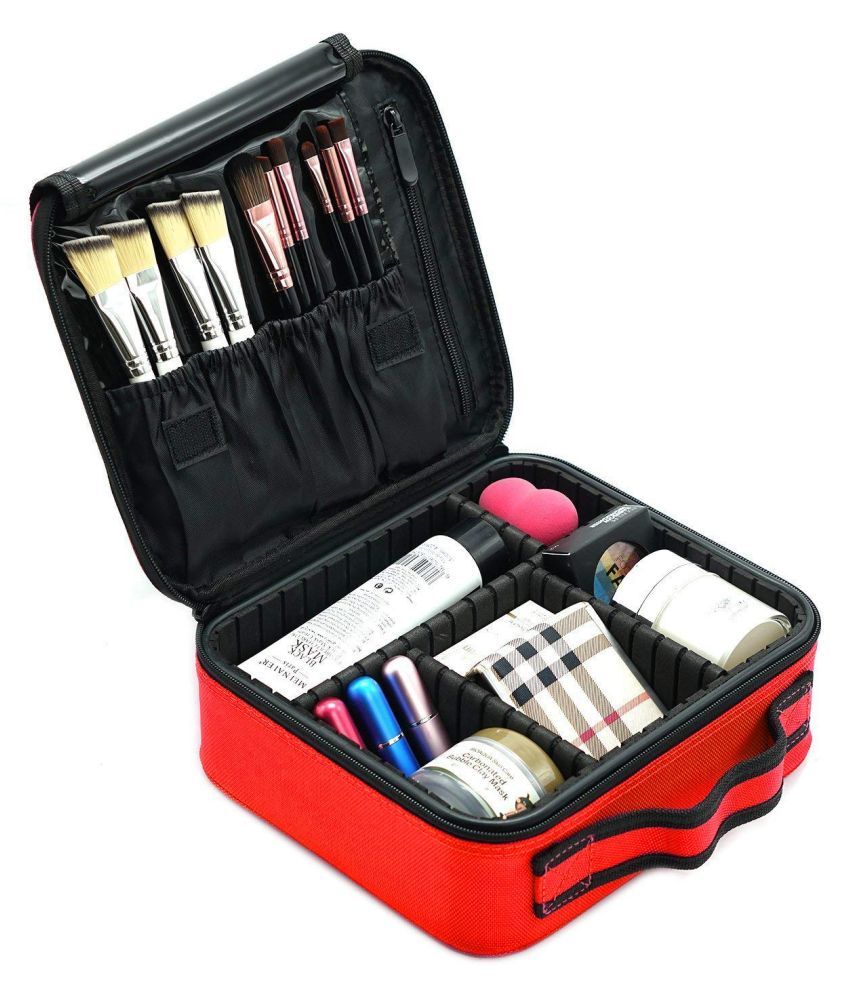     			House Of Quirk Red Makeup Cosmetic Storage Case(25x22x9cm)