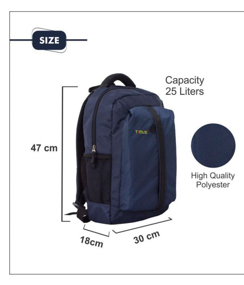 Timus Expert Blue 25L Light Weight College Bag School Casual Bags ...