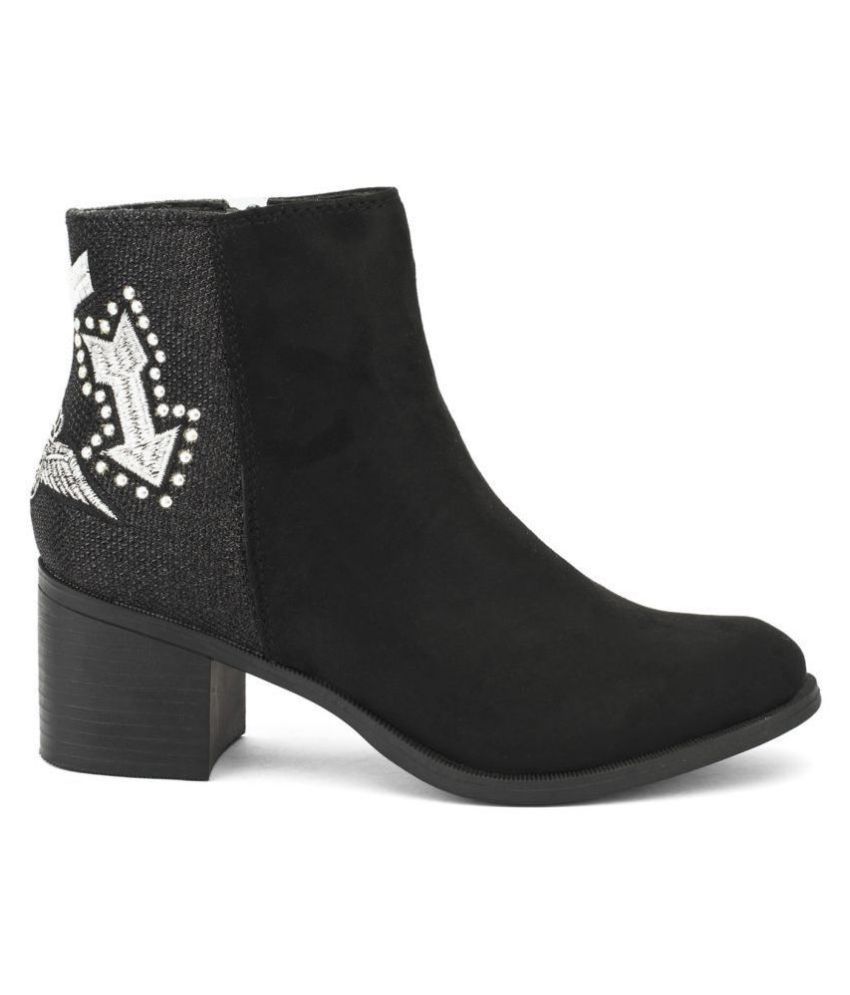 truffle collection chunky chelsea heeled ankle boots in black