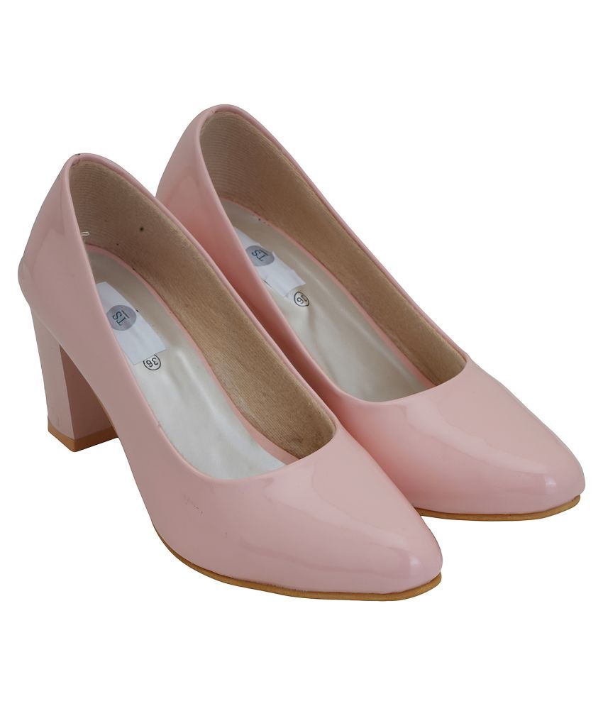 pink block heels new look