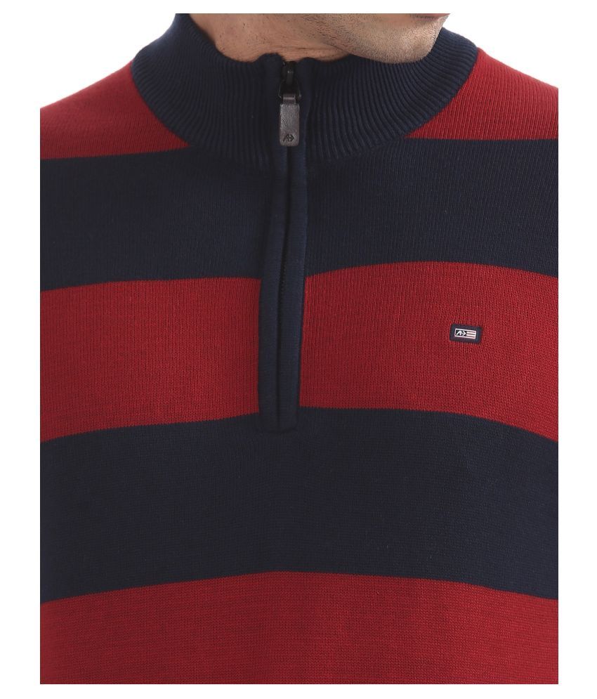 red high neck sweater men