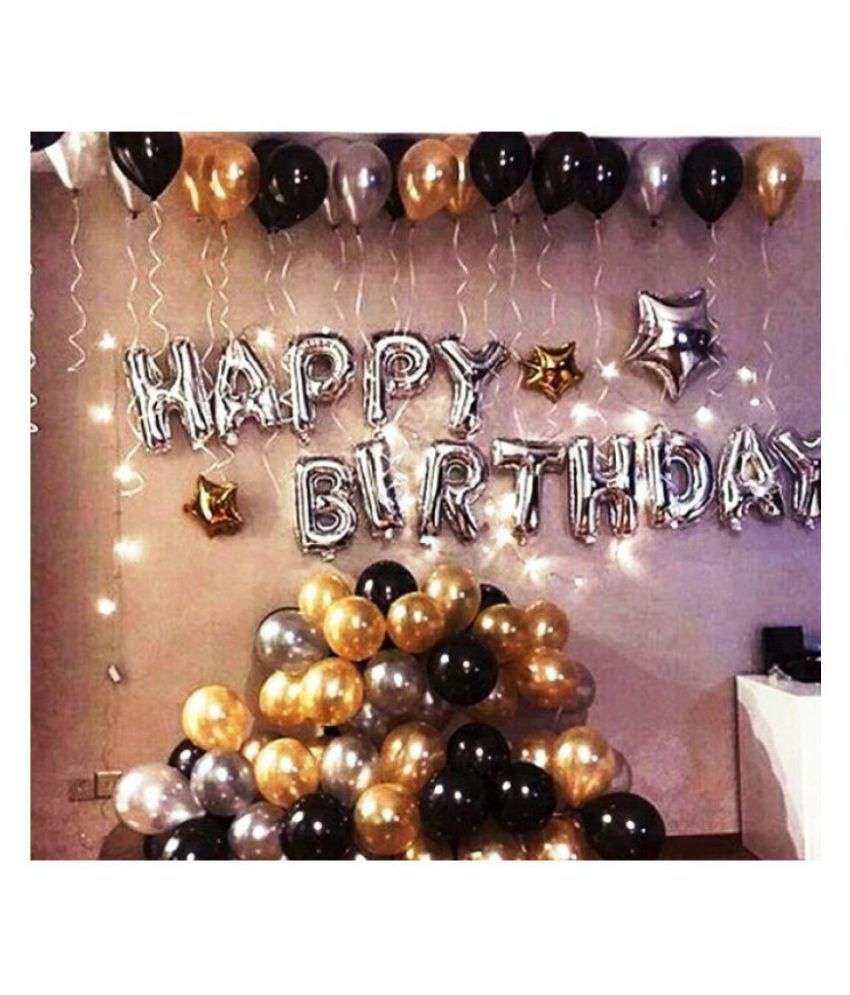 metallic happy birthday balloons