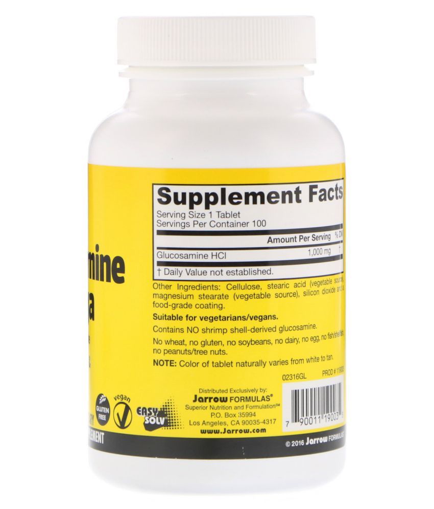 Jarrow Formulas Glucosamine HCL Mega 1000 mg 100 no.s Vitamins Tablets