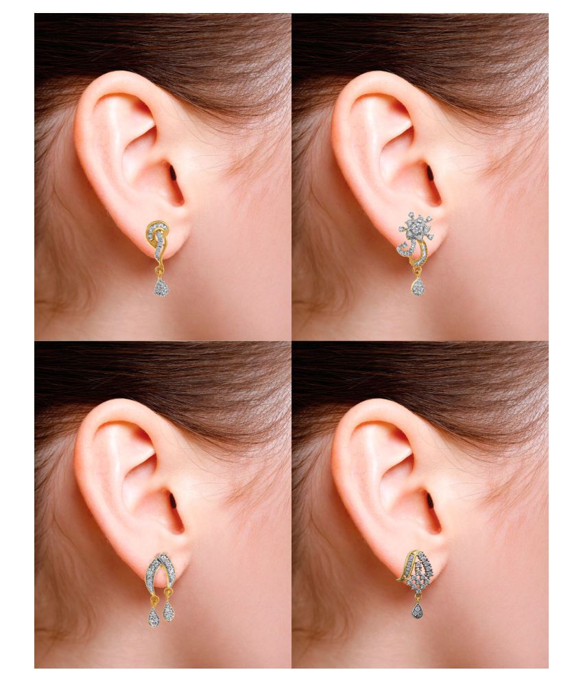 Alysa American CZ Diamond Earrings Combo Set for Women and Girls - Buy  Alysa American CZ Diamond Earrings Combo Set for Women and Girls Online at  Best Prices in India on Snapdeal