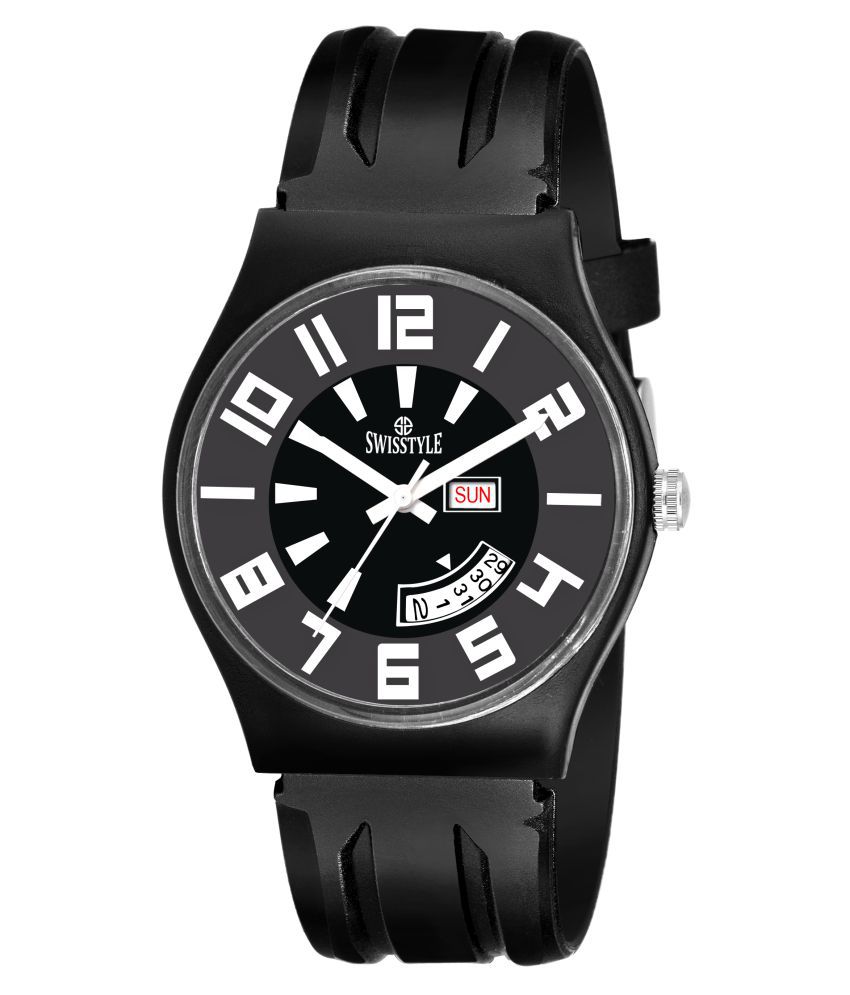     			Swisstyle SS-GR918-BLK-BLK Leather Analog Men's Watch