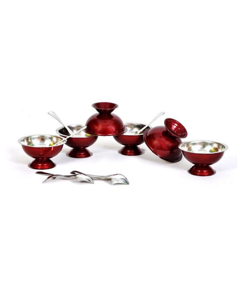     			Dynore 6 Maroon color ice cream Cup and 6 Spoon