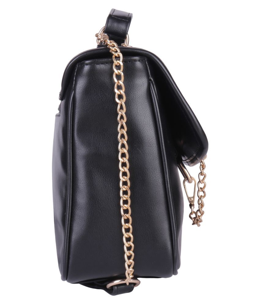 Antin Black Faux Leather Sling Bag - Buy Antin Black Faux Leather Sling ...