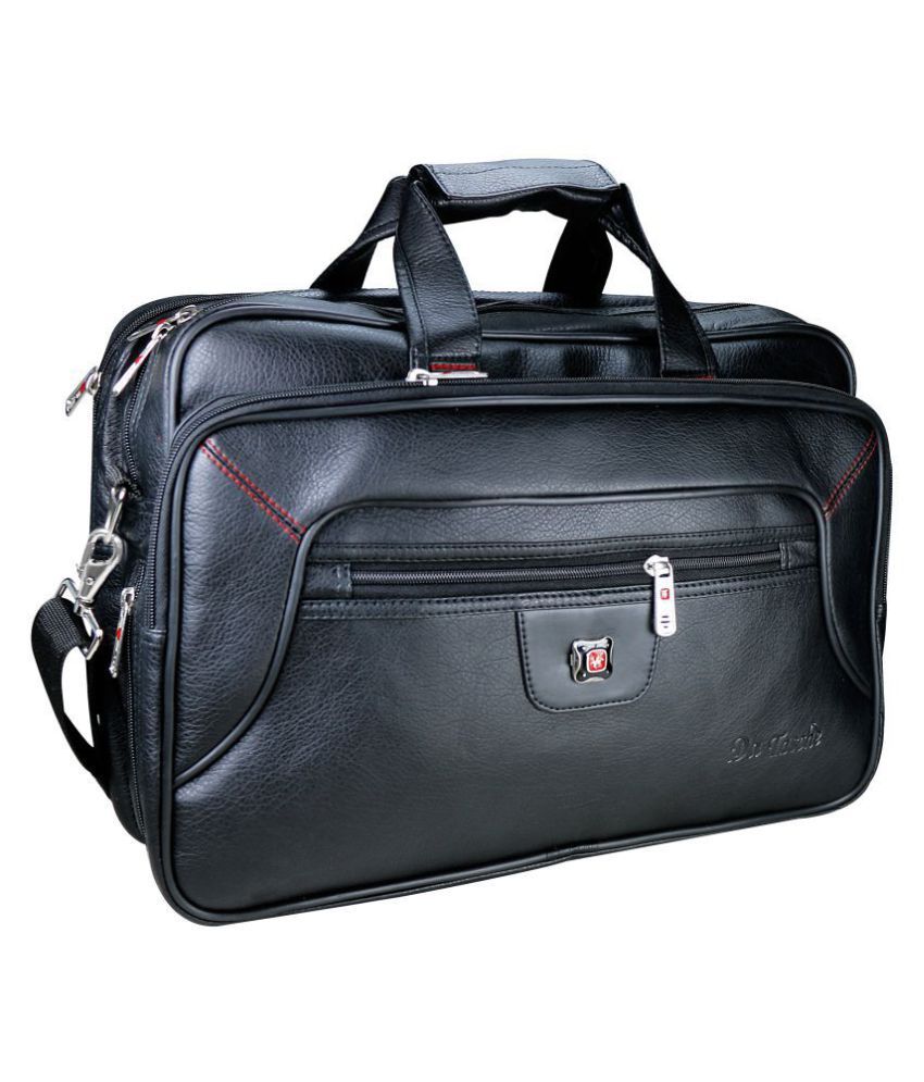 Da Tasche 58 BK Black Leather Office Bag Buy Da Tasche 58 BK Black Leather Office Bag Online