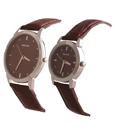 Analogx Brown couple leather watch Buy Analogx Brown couple